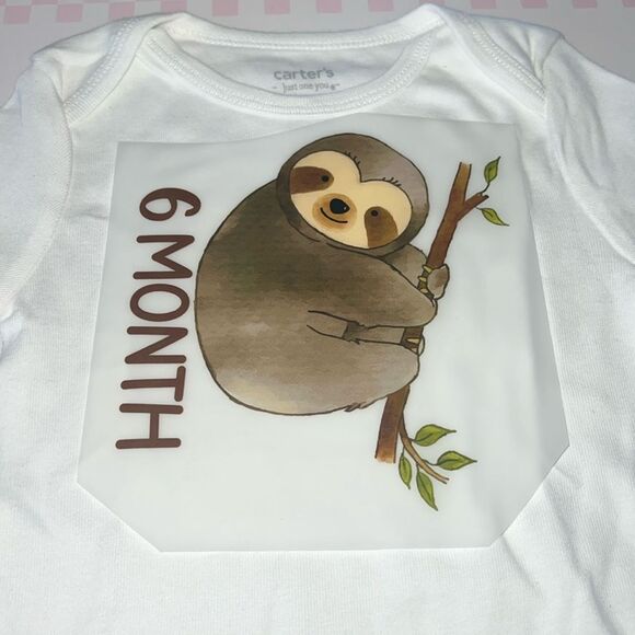 - You pick size- made to order baby onesie milestone 6 months - Picture 1 of 1
